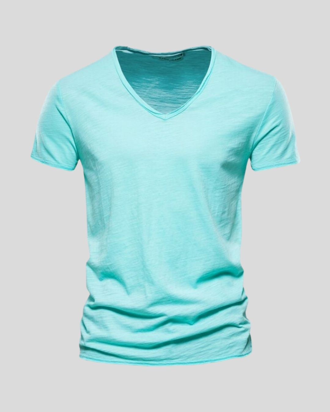 טי שירט V חלקה בצבעים