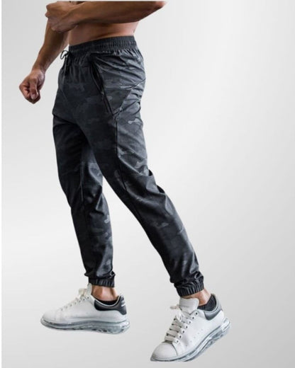 מכנס אפור הסוואה עם כיסיי רוכסן