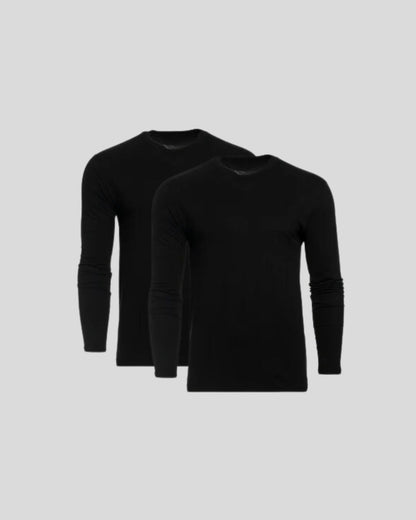 חבילת זוג מבליטות שרוול ארוך שחורות