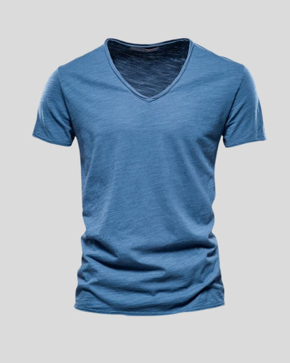 טי שירט V חלקה בצבעים