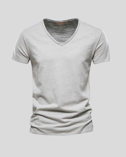 טי שירט V חלקה בצבעים