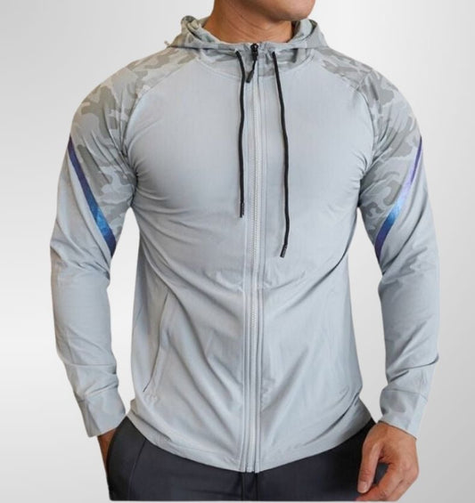 סווצ'רט צבע אפור פס כחול לאימוןDrawnBody