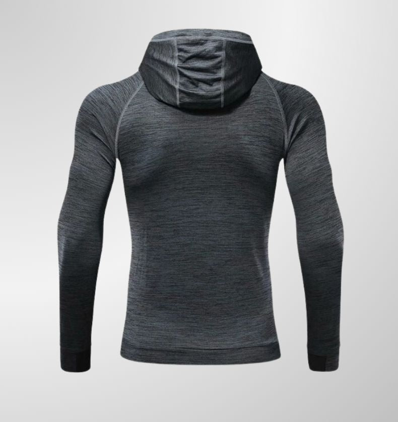 סווטשירט אפור כהה עם כיס חזה לאימוןDrawnBody