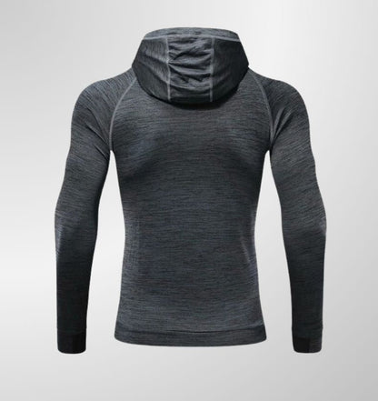 סווטשירט אפור כהה עם כיס חזה לאימוןDrawnBody