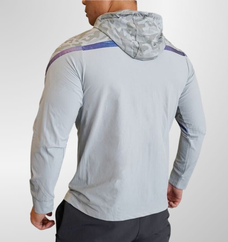 סווצ'רט צבע אפור פס כחול לאימוןDrawnBody