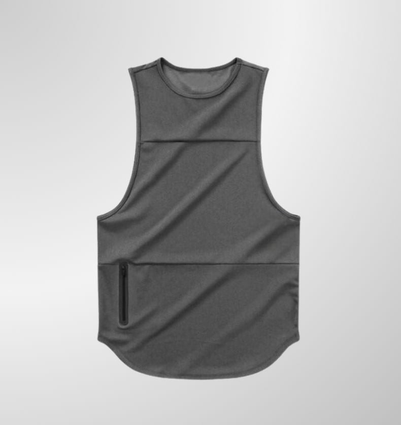 גופיה אפורה לאימון עם כיס צדDrawnBody