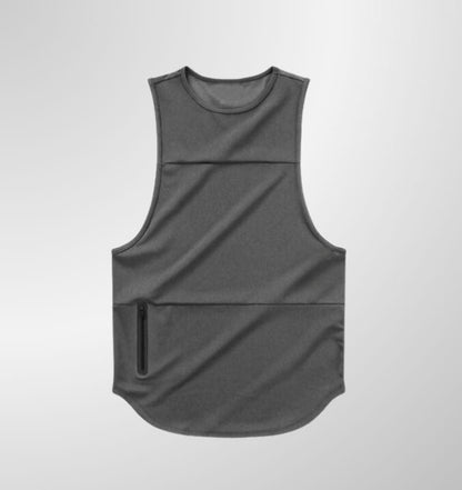 גופיה אפורה לאימון עם כיס צדDrawnBody