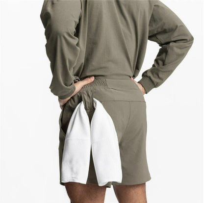 מכנס ספורט קצר ירוק צבאיDrawnBody